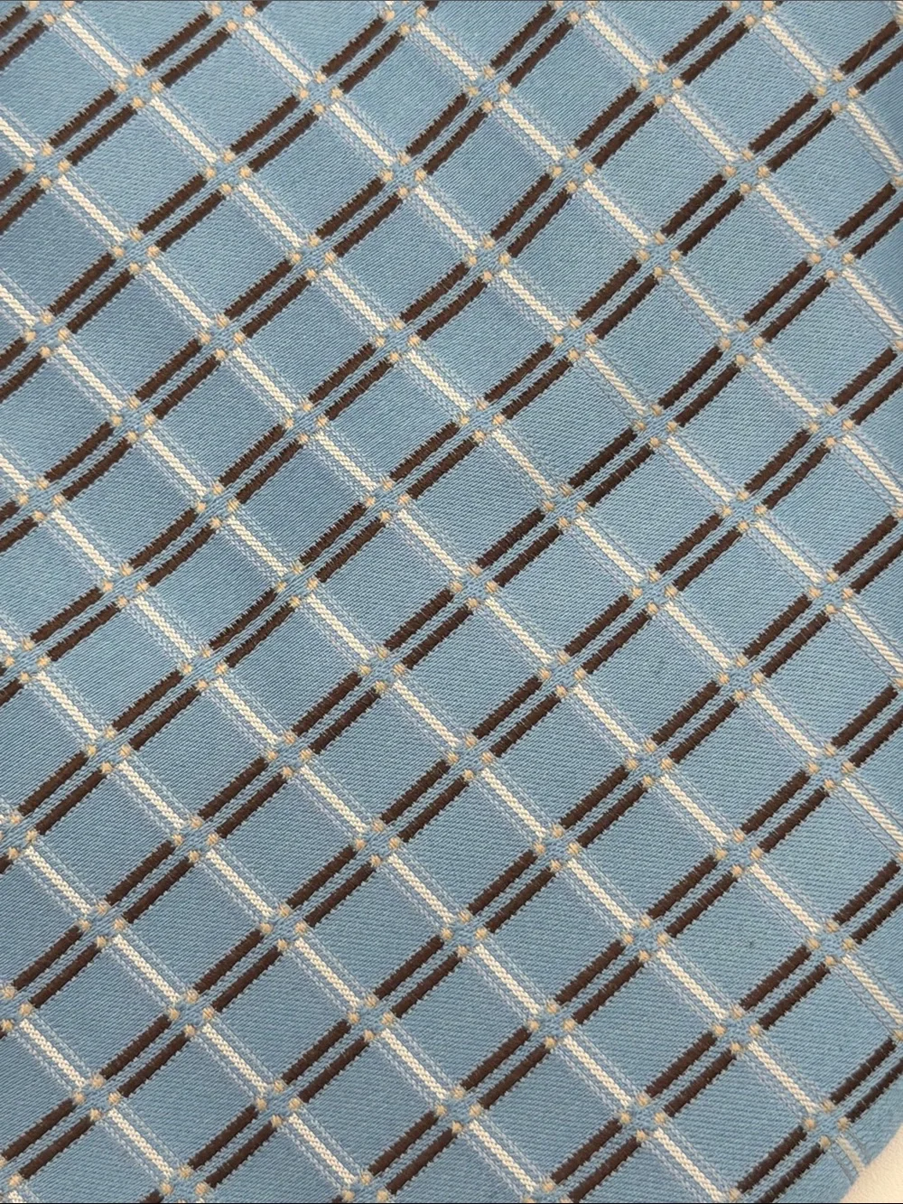 Said Fifth Avenue Light Blue Plaid Men's Tie